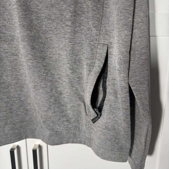 Eddie Bauer Mens Pullover Sweater Gray  1/4 Zipper Pockets LARGE - Picture 5 of 7